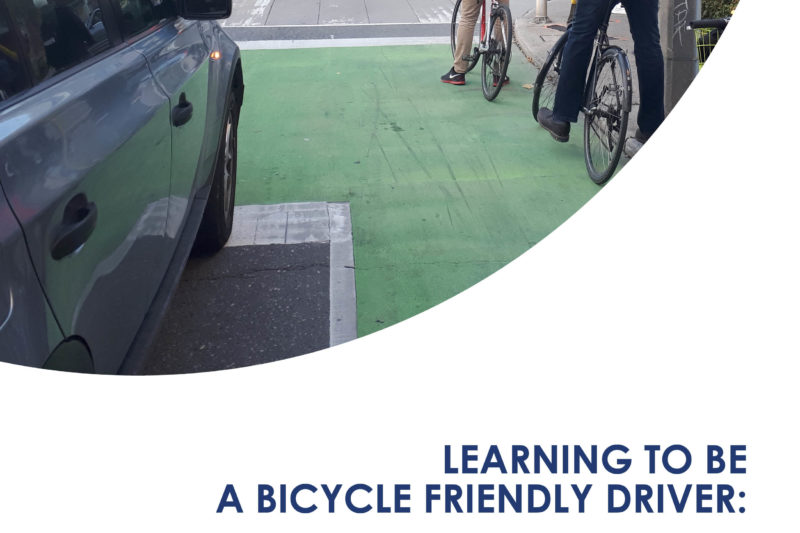 Cover for Report, Learning to be a Bicycle Friendly Driver