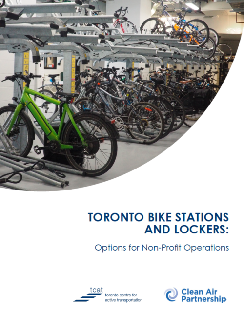 Cover of report about Toronto bike parking and options for non-profit operations